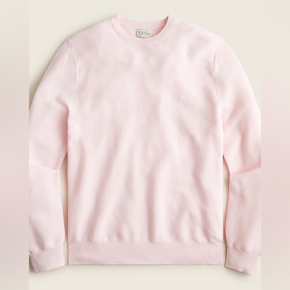 Knit By J Crew Crew Neck Sweater in Garter Stitch XL (16) Pale Pink